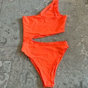 Festival Orange one piece cutout bodysuit